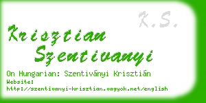 krisztian szentivanyi business card